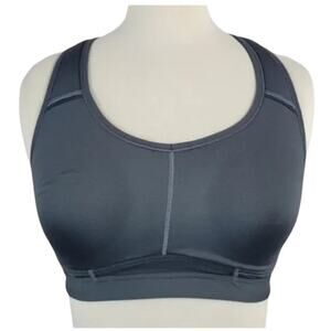 Athleta Hullabraloo sports bra grey racerback 34C